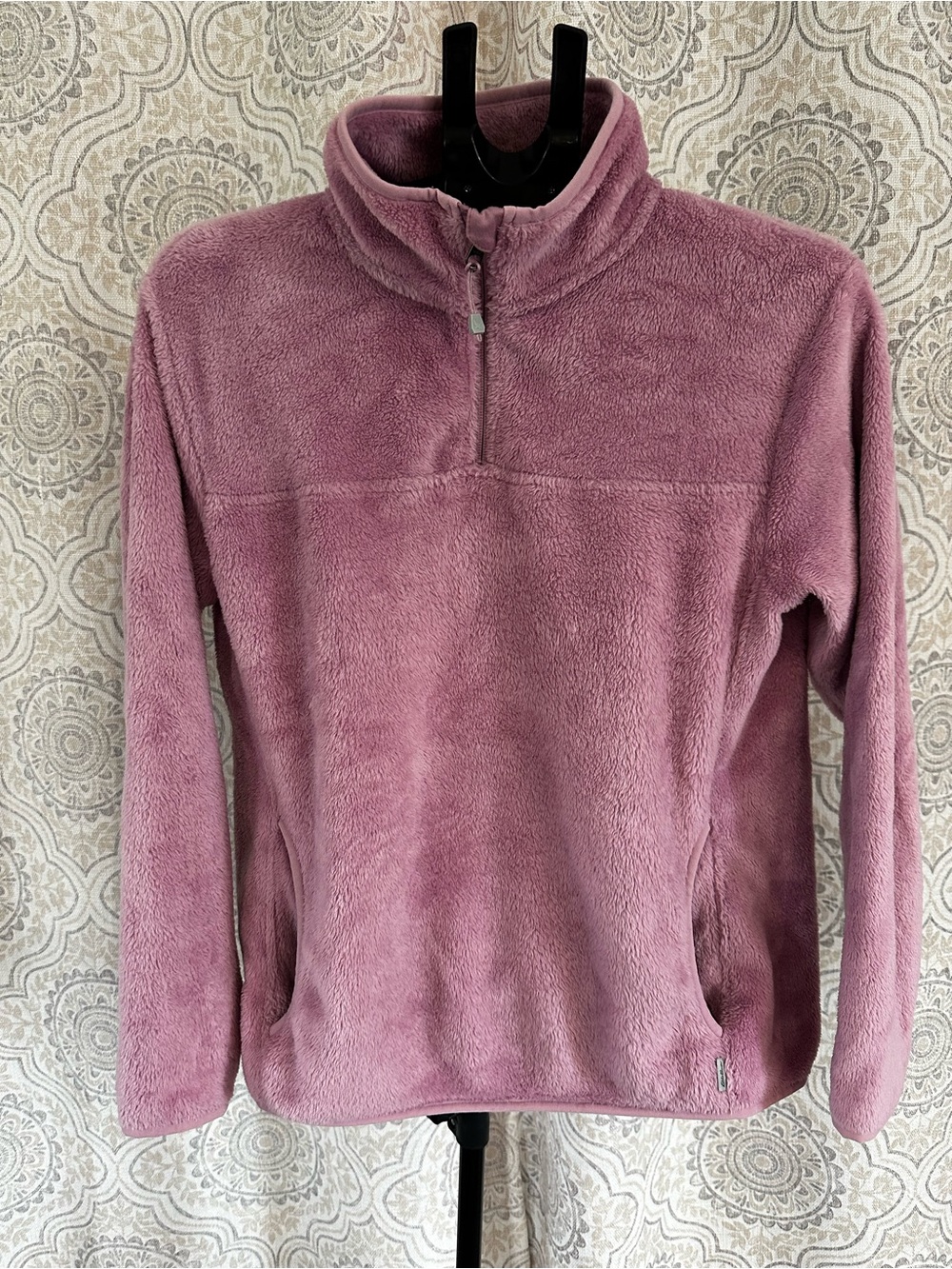 Eddie Bauer Plush Half-Zip Pullover Sweater - Mauve Pink